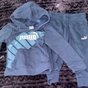 Puma Kids Dark Green Sweatpants & Hoodie Set